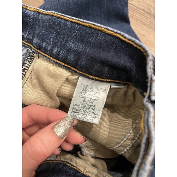 Rag & Bone High Rise Skinny Jeans Women's Size 27‎ Blue Denim - Picture 6 of 6